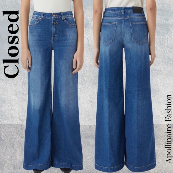 Closed Glow UP Women's Blue Denim Wide-Leg Jeans High Waist Size 29 NWT - Picture 1 of 8